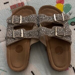Sparkly Silver Kids Sandals